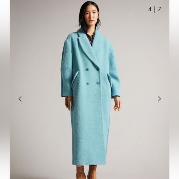 Ted Baker Jjoelle Fabric Blocked Oversized Crombie Coat - Picture 10 of 12